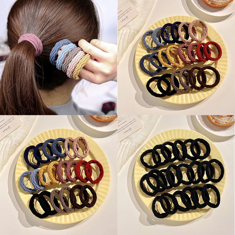 10/50/100 Pcs/Set Women Girls Colors Soft Scrunchies Elastic Hair Band Lady Lovely Solid Rubber Bands Female Hair Accessories