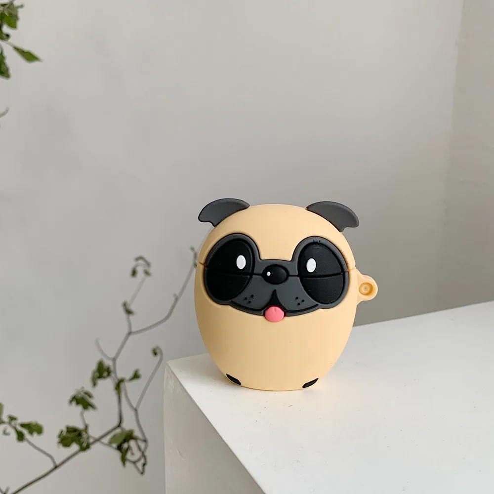 3D Милые Мультяшные Pekingese аксессуары для наушников Чехлы для Apple Airpods 1/2 прекрасный силиконовый защитный чехол для наушников с крюком