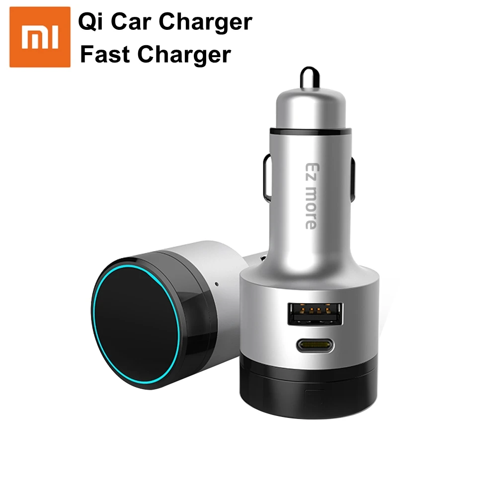 Xiaomi Mi автомобильное зарядное устройство Qi беспроводной Смарт Bluetooth Быстрая зарядка Ez больше AI музыка управление держатель телефона PD двойной провод