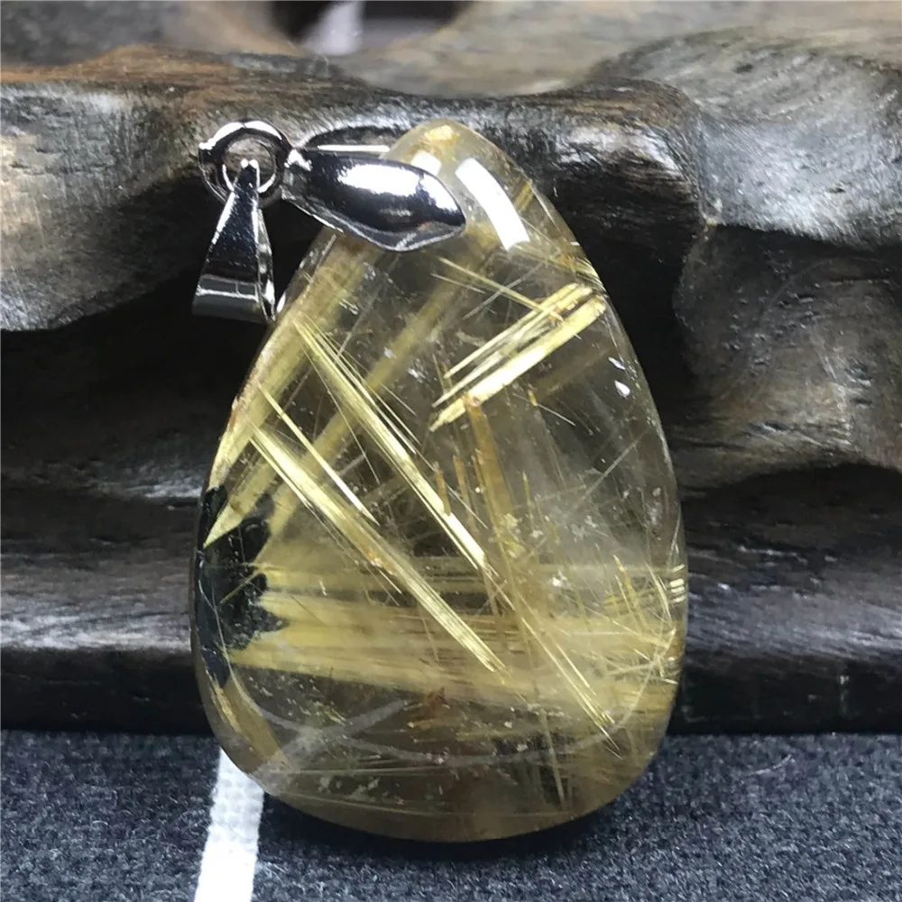 Gold Rutilated Titanium Pendant (49)