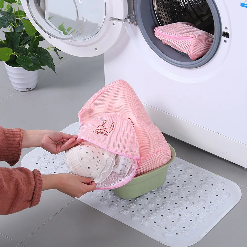 

Thick Fine Mesh Large Size Laundry Bag Bra Lingerie Bag Machine Washable Clothes Net Pocket String Bag Socks with Small Protecti