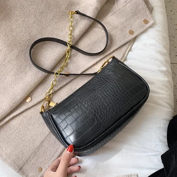 

Retro Fashion Square Stone Chain Shoulder Bag Width 25cm High 14cm Thickness 8cm