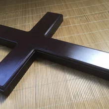 42 см Иисуса христианский бутик твердой древесины большой крест деревянный дом кулон подарок