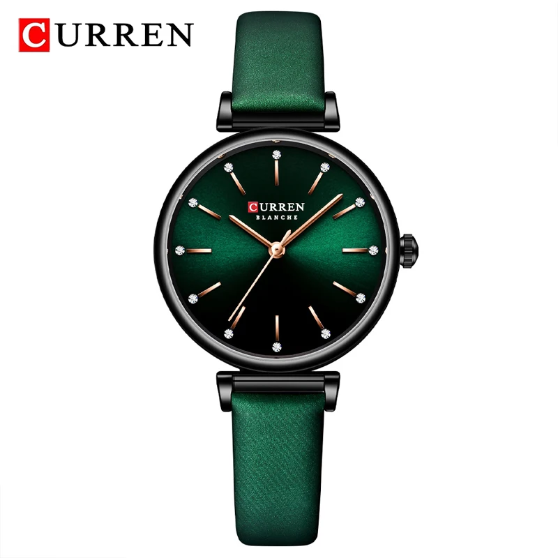 CURREN Luxury Women Watches Top Brand Casual Waterproof Leather Ladies Quartz Watch Fashion Ultra-thin Bracelet Wristwatch