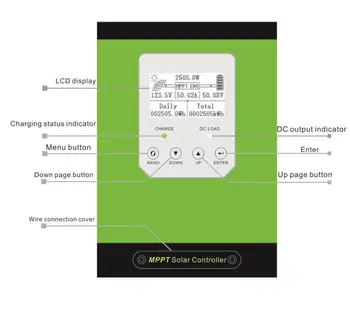 

60A MPPT Solar Charge Controller USB LCD Display 12V 24V 48V 96V Auto Solar Cell Panel Charger Regulator Temperature Sensor