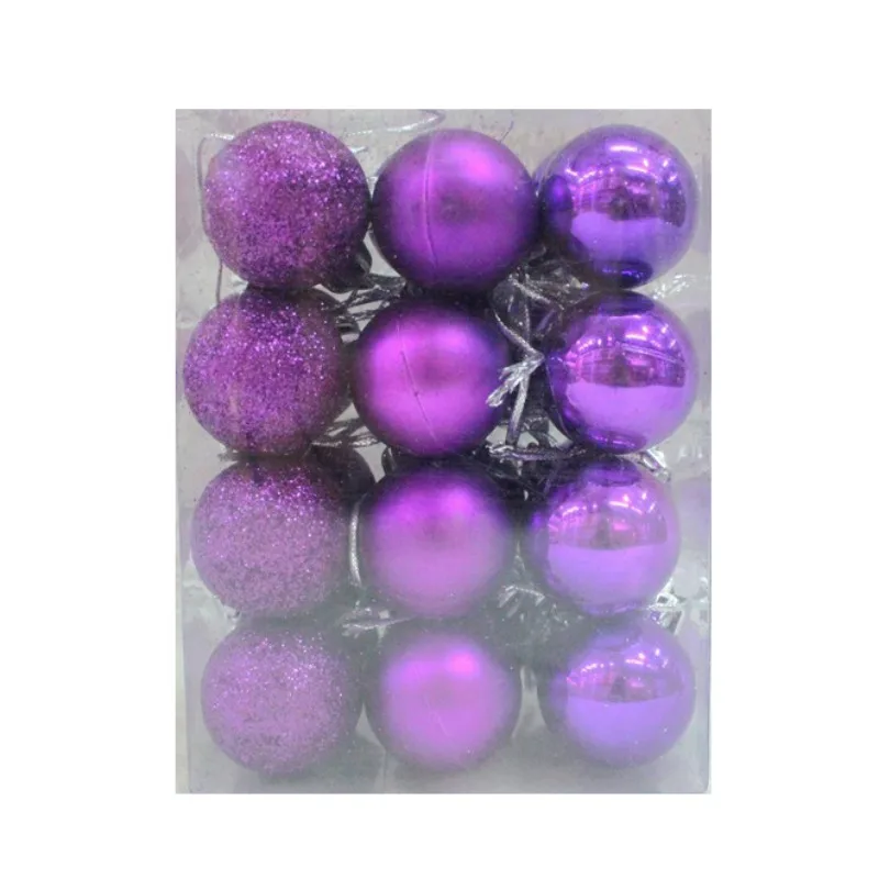 24 шт. Рождественские шары елочные украшения шары Пластиковые украшения для дома и сада праздничные вечерние принадлежности - Цвет: Purple