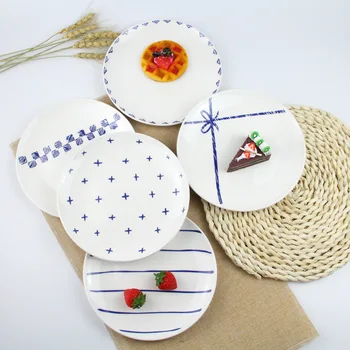 

European Style Ceramics Dishes Breakfast Steak Children's Fruit Plate Porcelain Cake Dessert Dish Decorative Plate Tableware