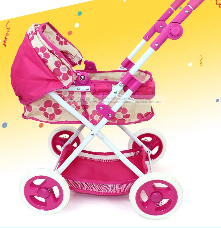 Big Wheel Thickness Pretend Paly Toys Push Trolley 68cm Height Can Adjustable Baby Doll Stroller 2-7years Old