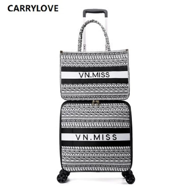 CARRYLOVE Новая модная качественная 16/18/20/24 дюйма Холщовая Сумка и багаж на роликах