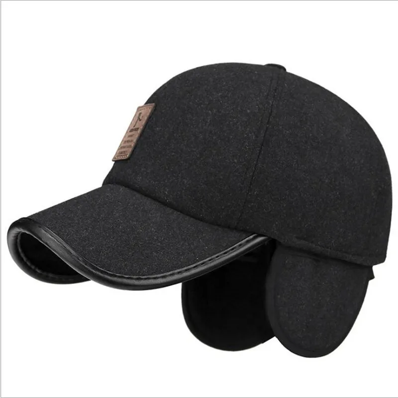 SILOQIN Мужская Бейсбольная Кепка Snapback Зимняя мужская Повседневная теплая бейсбольная кепка s регулируемый размер защита ушей зимняя шапка для отдыха