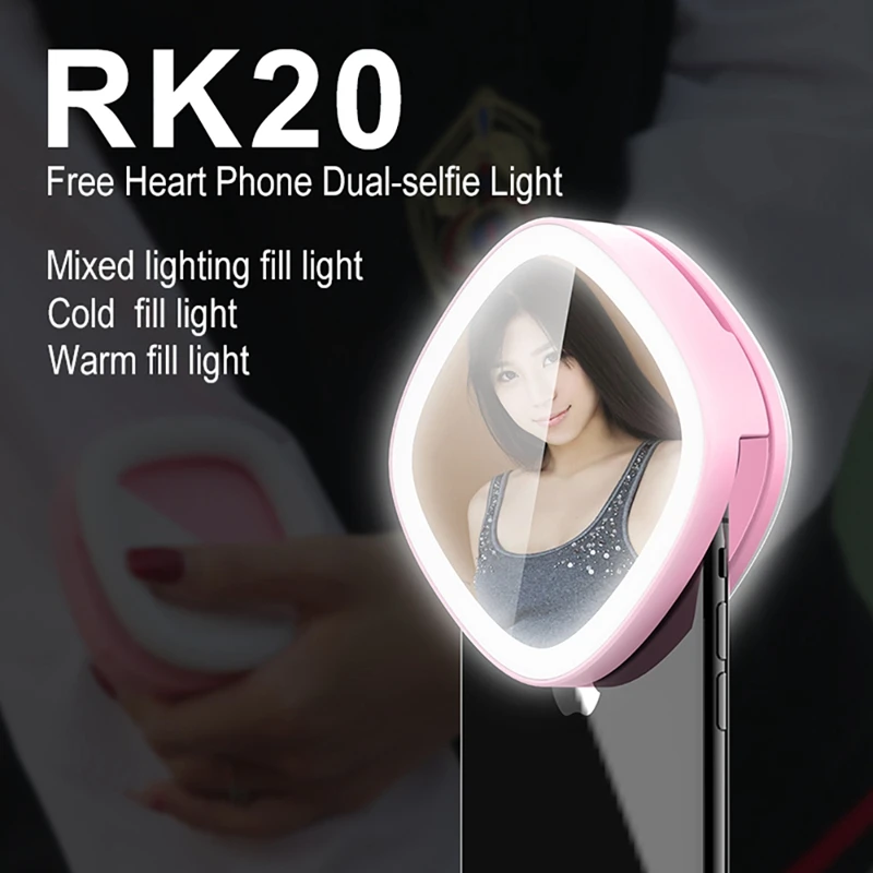 ABKT-Dual-side phone светодиодный светильник для селфи вспышка для фотосъемки светящаяся лампа 3 яркости с usb-зарядкой для iPhone XIAOMI Phone on