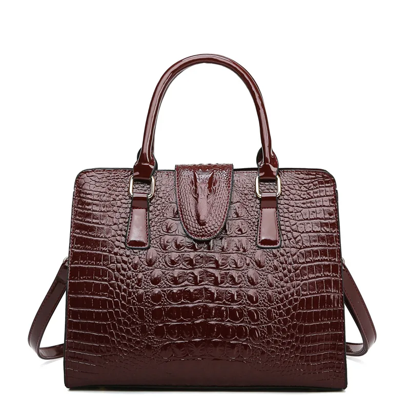 

Middle-aged WOMEN'S Bag 2019 New Style Simple Fashion Crocodile Pattern Women's Mommy Bag Shoulder Handbag