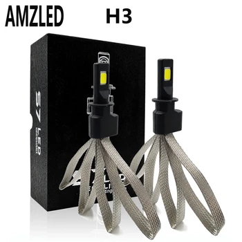 

AMZLED H3 Led Car Headlight Bulbs Vehicles TRUCK Headlights Replacement 11000LM 6000K 360Degree Beam Extremely Bright White bulb