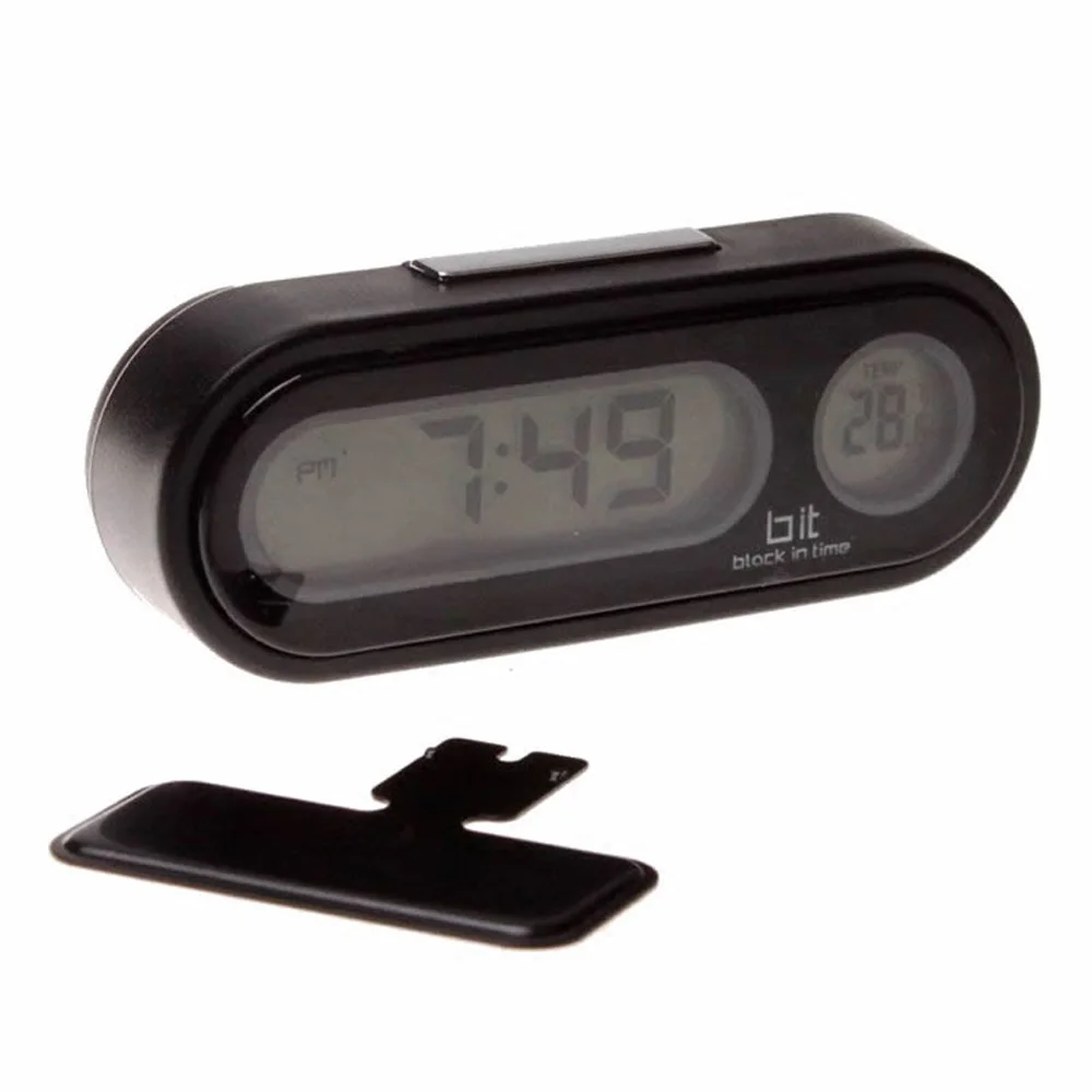 Thermometer Car Clock 1pc Auto Dashboard Electronic Watch Black Plastic Thermometer Car Clock 1pc Auto Dashboard Electronic Watch Black Plastic