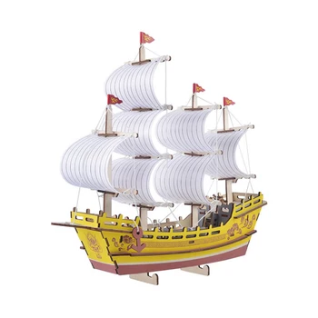 

DIY Model toys 3D Wooden Puzzle Silk merchant ship Wooden Kits Puzzle Game Assembling Toys Gift for Kids Adult P57