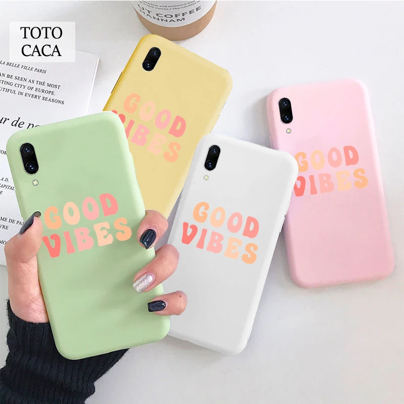 Персиковый розовый хороший Vibes мягкий чехол для телефона iphone 11 Pro Max X XS XR 6S 7 8 plus