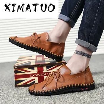 

Men Casual Shoes Design Brand Leather Men's Driving Shoes Handmade Quality Men Loafer Shoes Flats Big Size 38-50 Moccasins