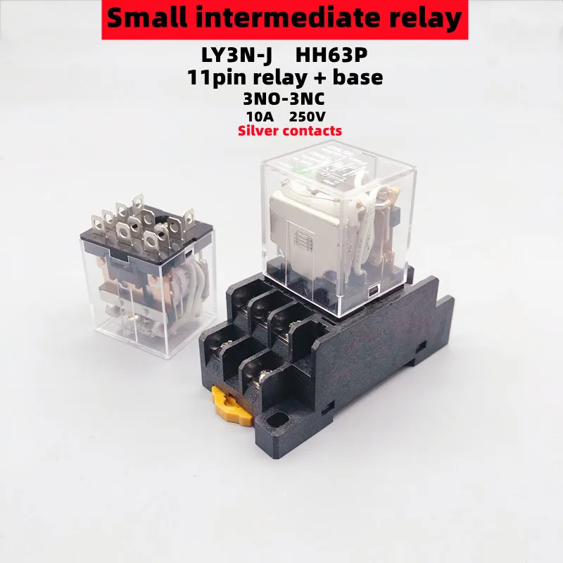 Небольшое электромагнитное промежуточное реле LY3NJ HH63P AC220v DC 12/24V 10A 250V с