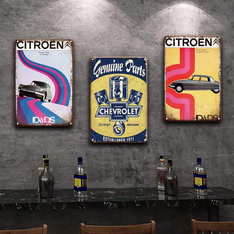 Металлический плакат Citroen жестяная вывеска винтажная гаражная доска домашний