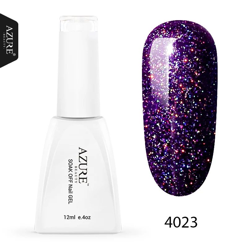 Azure beauty, 12 мл, фиолетовый цвет, серия, Гель-лак для ногтей, замачиваемый, блеск, УФ-гель для ногтей, горячая Распродажа, цветной, лак для ногтей - Цвет: 4023