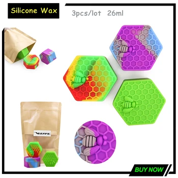 

3Pcs 26ml Silicone Wax Container, Non-Stick Portable Concentrate Container, Multipurpose Mixed Color Silicone Jar for Pigments