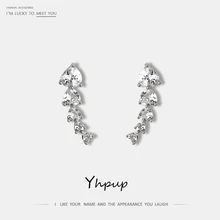 Yhpup новые индивидуальные роскошные циркониевые длинные шпильки серьги-рыбки блестящие вечерние Шикарные Серебряные серьги женские модные ювелирные изделия подарок