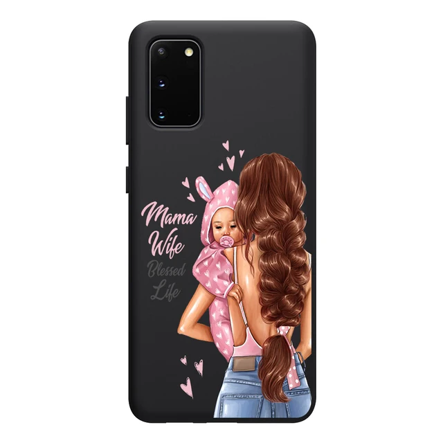 Super Mom Case for Samsung Galaxy S21 A51 S20 A50 A71 A70 A12 A21S S10 S9 S8 A52 A72 S10e Note 20 10 Plus Ultra Lite Black TPU W3573