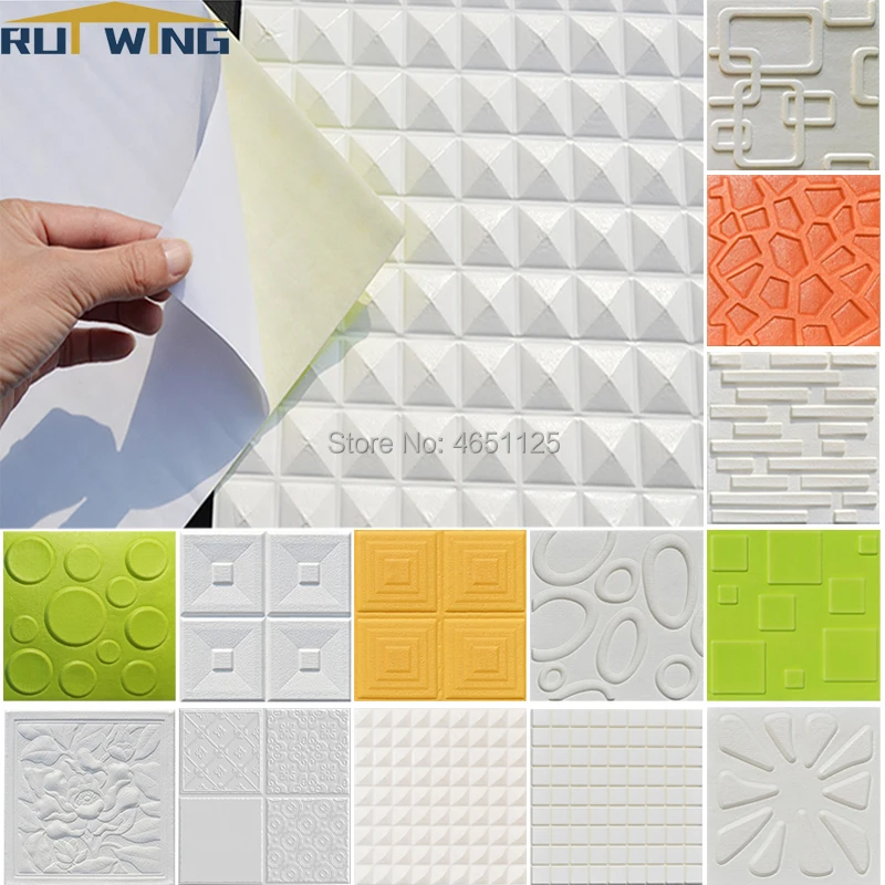 

diy 3d wall stickers wallpaper brick bedroom living room office vinyl floor 3D wallpaper import ceiling mural furniture decor