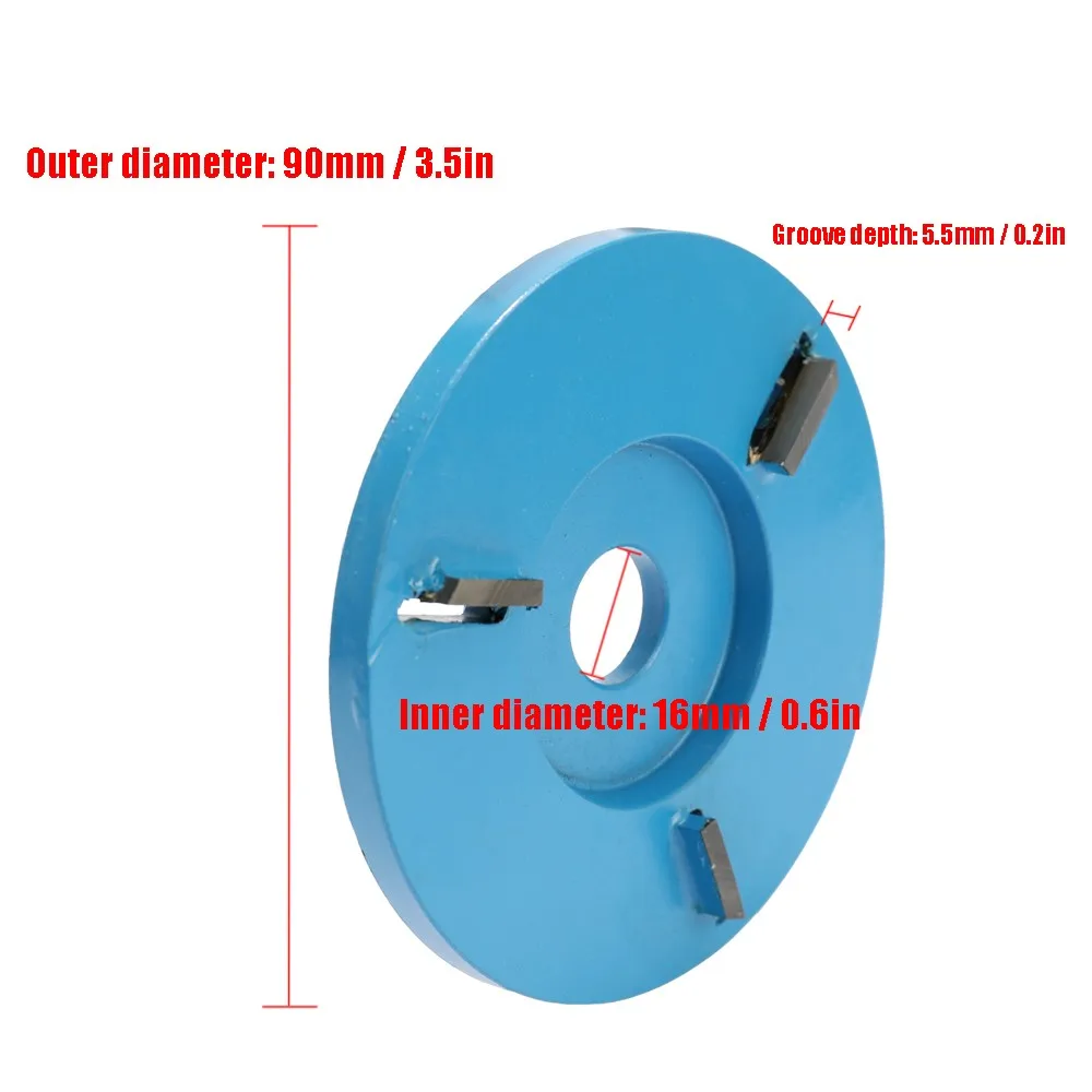 Three Teeth Woodworking Turbo Plane Wood Carving Disc Tool Milling Cutter for 16mm Aperture Angle Grinder | Инструменты