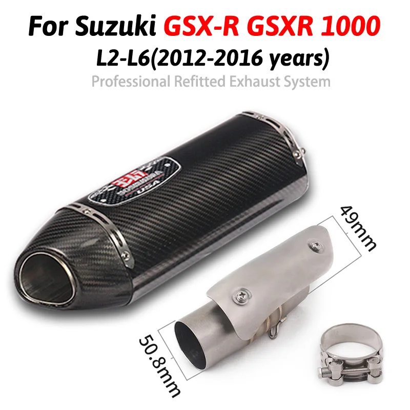 

Motorcycle GSXR 1000 Exhaust Pipe System Muffler Escape Pipe carbon fiber for Suzuki GSXR 1000 GSX-R 1000 2012-2016