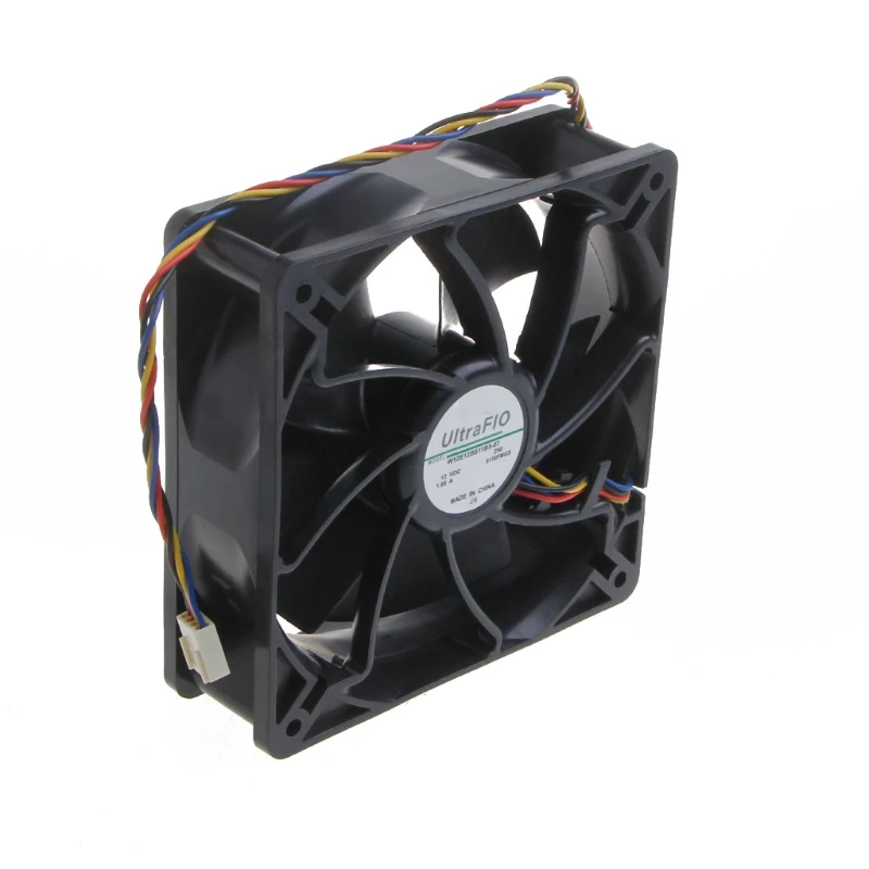for DC Brushless Fan 6000 rpm DC12V W12E12BS11B5-07 12cm Cooling Fan 1.65A CPU Cooler Fans 120x120x38mm 4P Dual Ball Bea