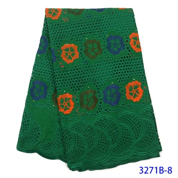 

Green Embroidered Cotton African Dry Lace Fabric Stones Nigerian Lace Fabric 2020 High Quality Swiss Voile In Switzerland