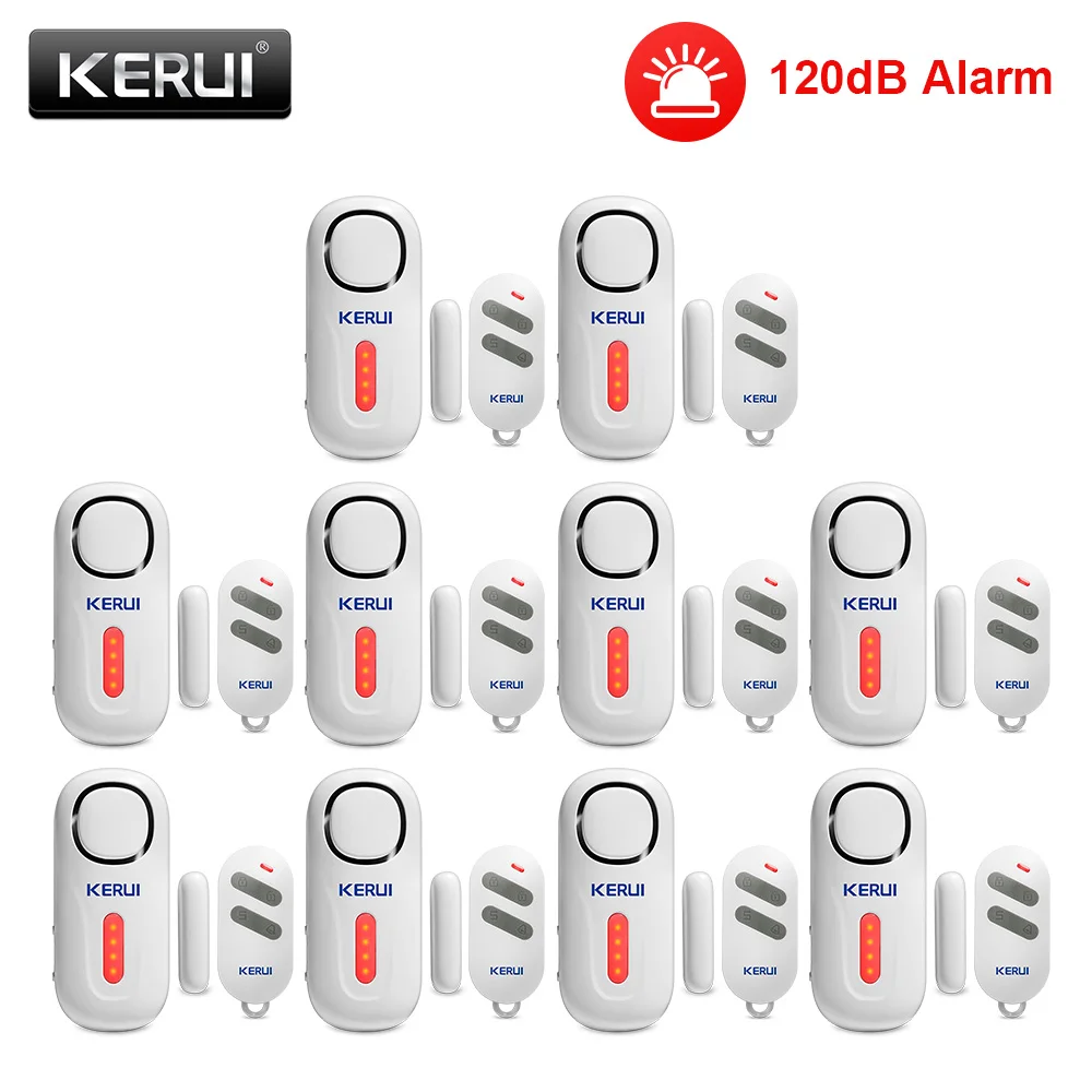 KERUI 120DB Wireless Door/Window Entry Security Burglar Sensor Alarm PIR Magnetic Smart Home Garage System Remote Control Led elderly emergency button Alarms & Sensors