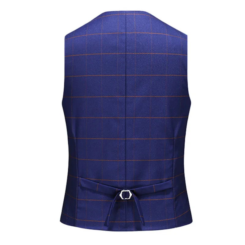 Men's suit high quality plaid single button men's suit 3 piece set(jacket+ pants+ vest) men's business casual formal suit