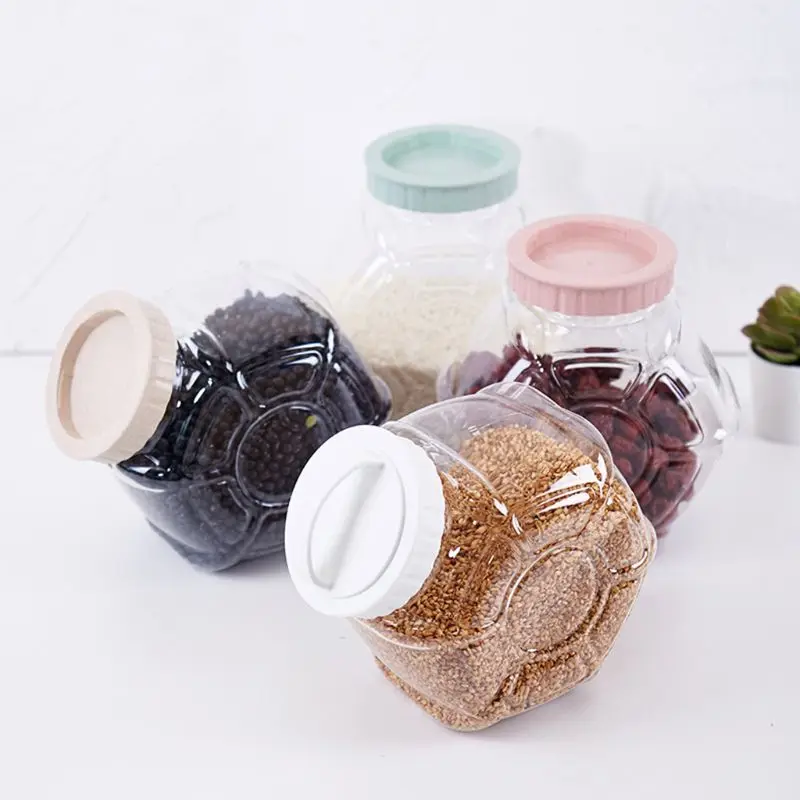 2100ml Kitchen Food Container Seal Pot Tea Coffee Candy Storage Plastic Cereals Snacks Box Cookie Canister Jars
