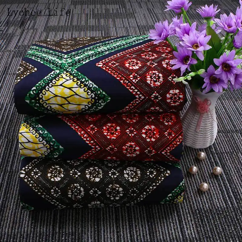 Lychee Life 3 ярда африканская настоящая восковая печатная ткань хлопок нигерийские восковые ткани для женщин Свадебное платье Сделай Сам изготовление