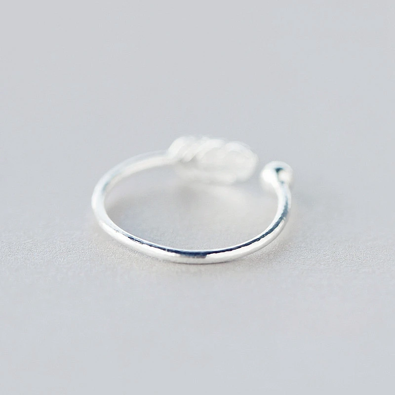 LouLeur, настоящее, 925 пробы, серебряное, милое, перьевое, индивидуальное, регулируемое кольцо, хорошее ювелирное изделие для женщин, вечерние, элегантные, аксессуары