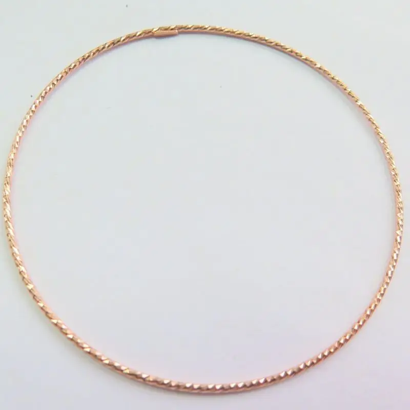 Au750 Fine Pure 18K Rose Gold Bracelet / Elegant Women Bangle Bracelet / 1.4g
