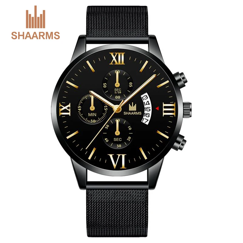 SHAARMS наручные часы Мужские Роскошные Брендовые повседневные кварцевые мужские