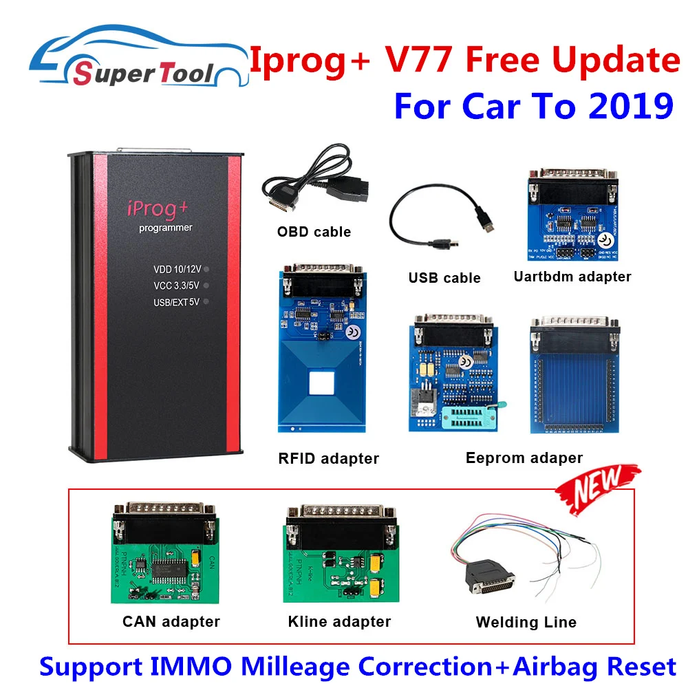 Новейший Iprog+ Prog V77 ключевой программист поддержка IMMO+ коррекция пробега+ сброс подушки безопасности Iprog Pro замена Carprog/Digiprog/Tango