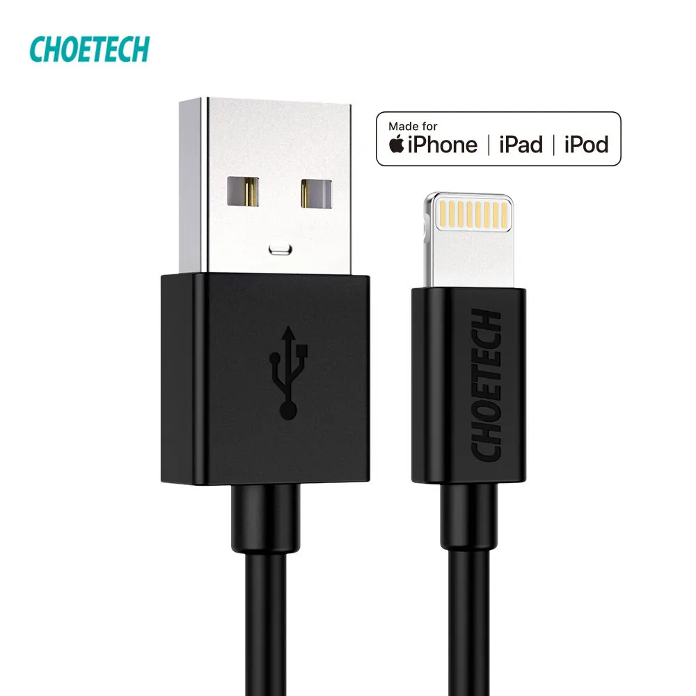 

CHOETECH MFi USB toLightning Cable foriPhone USB 2.0 480Mbps 5V/2.4A 1.2m Phone Data Cable foriPhone 11 Pro X XS IP0026 / IP0027