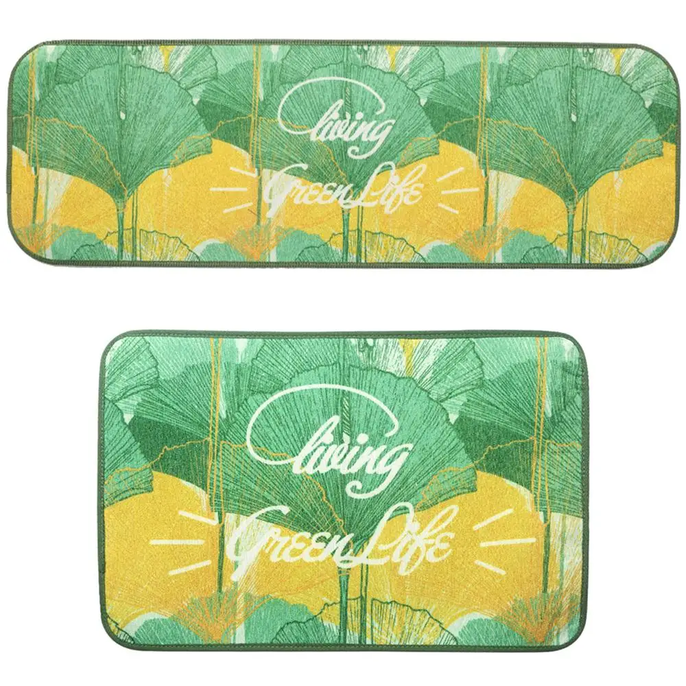 

Environmental Floor Mat Rectangle Dining Room Bathroom Mat Mat Leaf Pattern Ice Snow Neil Decoration Sofa Bedroom Kitchen Home