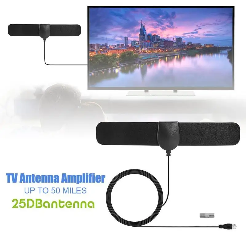 50 миль HDTV внутренняя цифровая ТВ антенна 25 дБ усиление 1080P приемник сигнала с