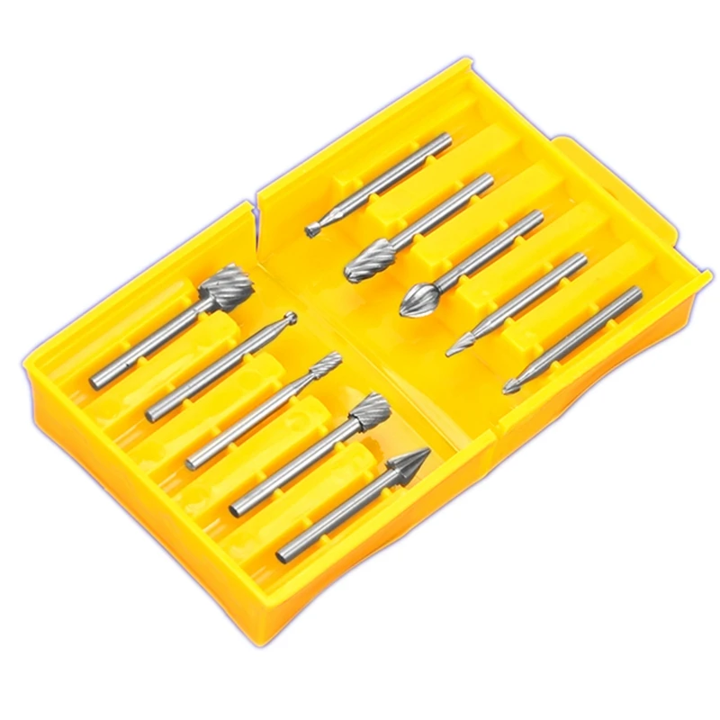 

10Pcs Routing Router Bits Burr Rotary Tools Rotary Carving Carved Knife Cutter Tool Engraving Wood Working