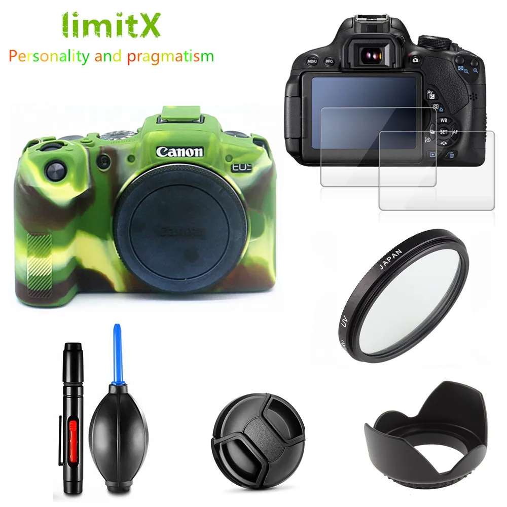 Green Bundle Kit Полный защитный комплект Защитная пленка для камеры Сумка УФ фильтр бленда крышка ручка воздуходувка для Canon EOS RP с RF 24-105 мм объектив - Цвет: Green Bundle Kit