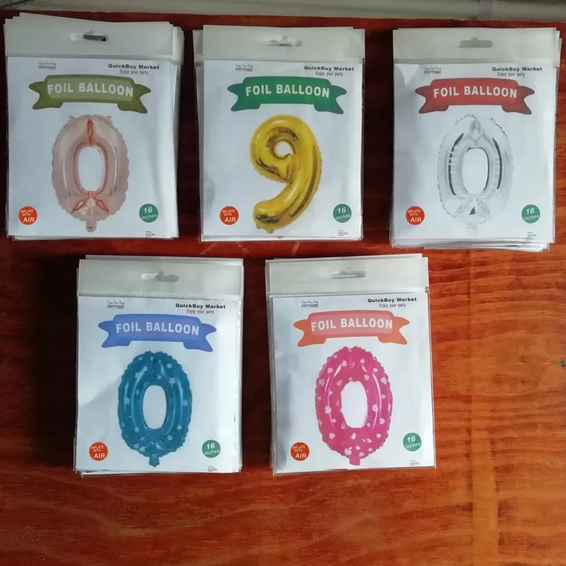 16inch alphabet number foil balloon single packed -9