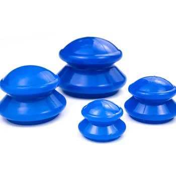 

4Pcs Vacuum Cupping Cup Moisture Absorber Anti Cellulite Silicone Family Facial Body Massage Therapy Cupping Cup Set 4 Size