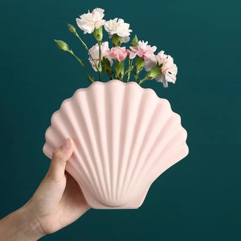 Нордическая Имитация Seashell керамическая ваза Креативная одежда витрина магазина настольная организовать цветы цветочный горшок X2894