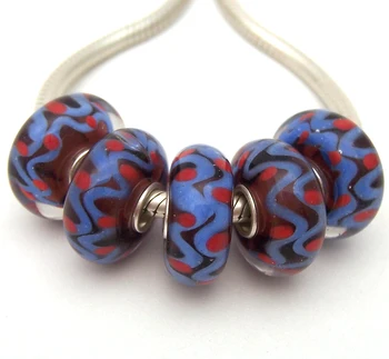 

JGWGT 2527 5X 100% Authenticity S925 Sterling Silver Beads Murano Glass beads Fit European Charms Bracelet diy jewelry Lampwork