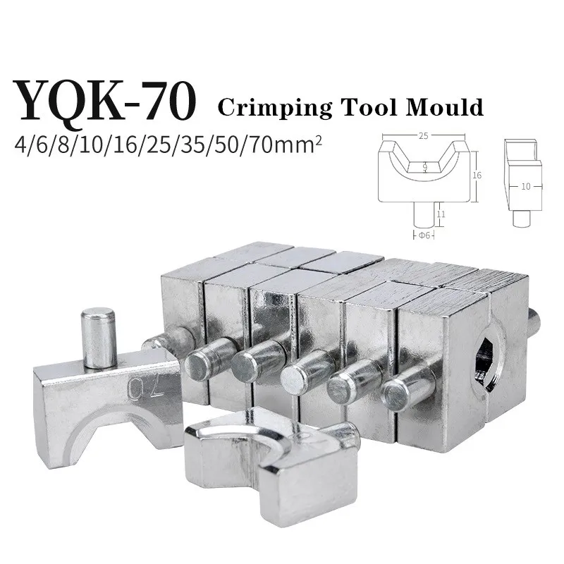 1Pair YQK-70 Hydraulic Clamp Die Copper And Aluminum Terminal Crimping Tool Die Hexagonal Terminal Crimping Tool